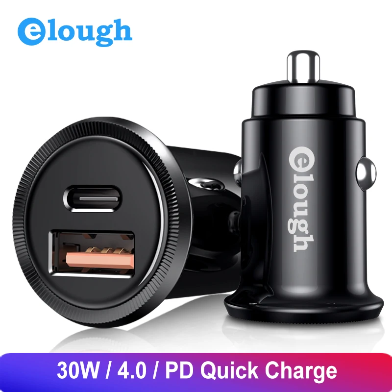 

Elough Quick Charge 4.0 3.0 USB Car Charger For Xiaomi Car Charger PD Charger Dual USB chargeur usb charging cigarette lighter