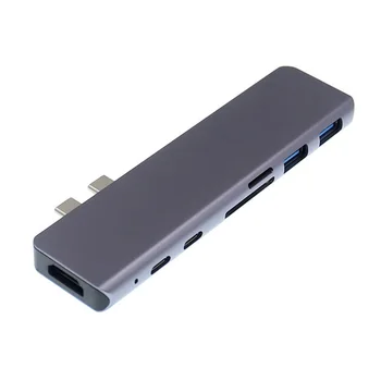 

4K Adapter For MacBook pro Dual Type-c USB Laptop Docking Stations To HDMI