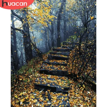 

HUACAN Painting By Numbers Fall Scenery Pictures Gift Kits Drawing Canvas HandPainted Tree Home Decor