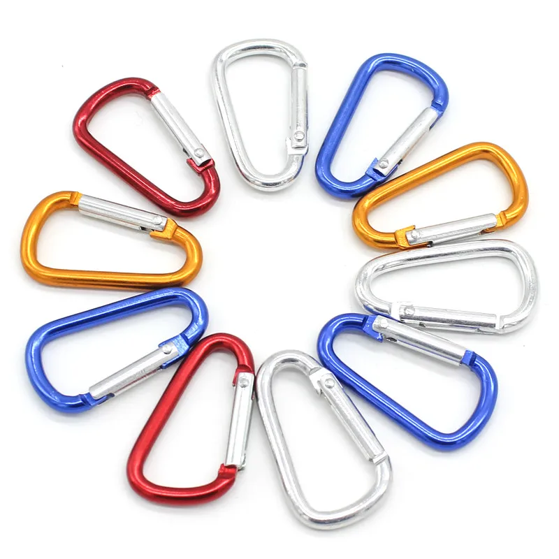 20 Stück Silber Aluminium Karabinerhaken Hanger Keychain Tasche Haken D-Ring 
