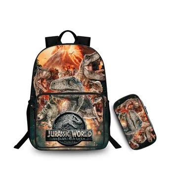 

jurassic_park Backpacks with Pen Bags 3D Printing School Travel Bags Boys Girls Book Computers Bag Fashion Mochilas