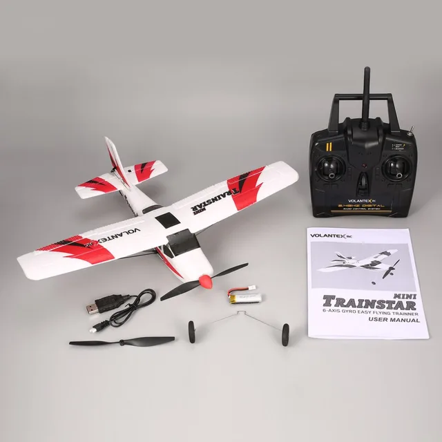 $33.19  VOLANTEX V761-1 2.4Ghz 3CH Mini Trainstar 6-Axis Remote Control RC Airplane Fixed Wing Drone Plane 