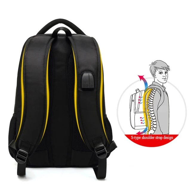 Mochila para ordenador portátil de 15,6 pulgadas para hombre, morral  escolar de nailon con carga Usb, resistente al agua - AliExpress