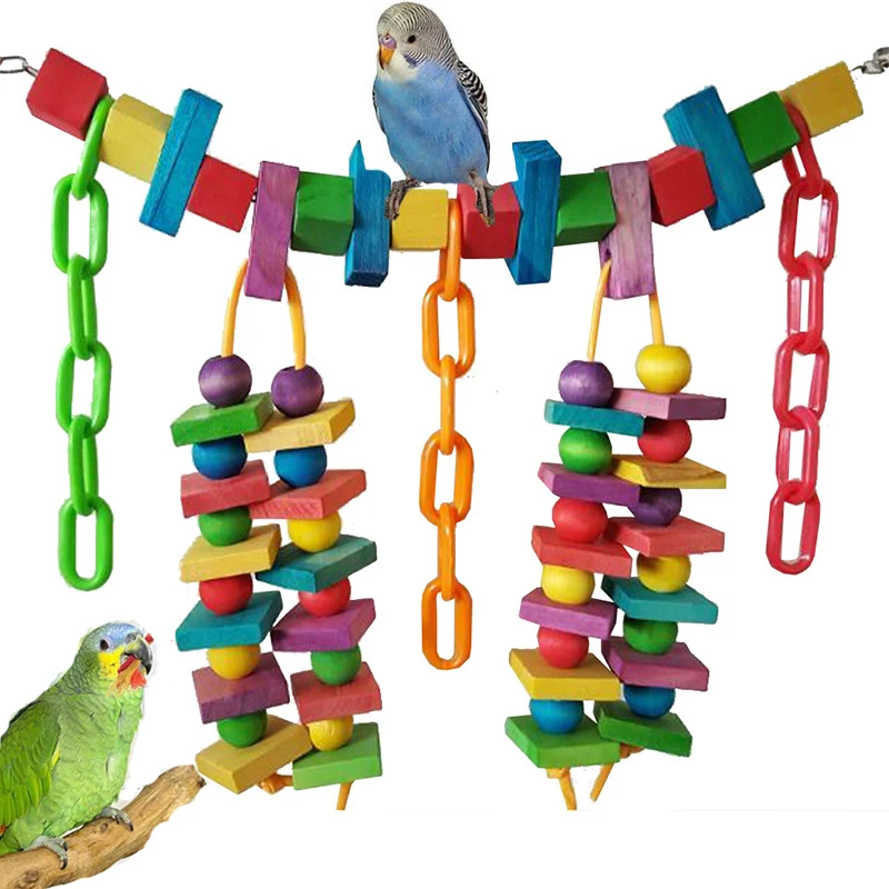 1 Piece Colorful Bird Toy Parrot Chew Toy Creative Interactive