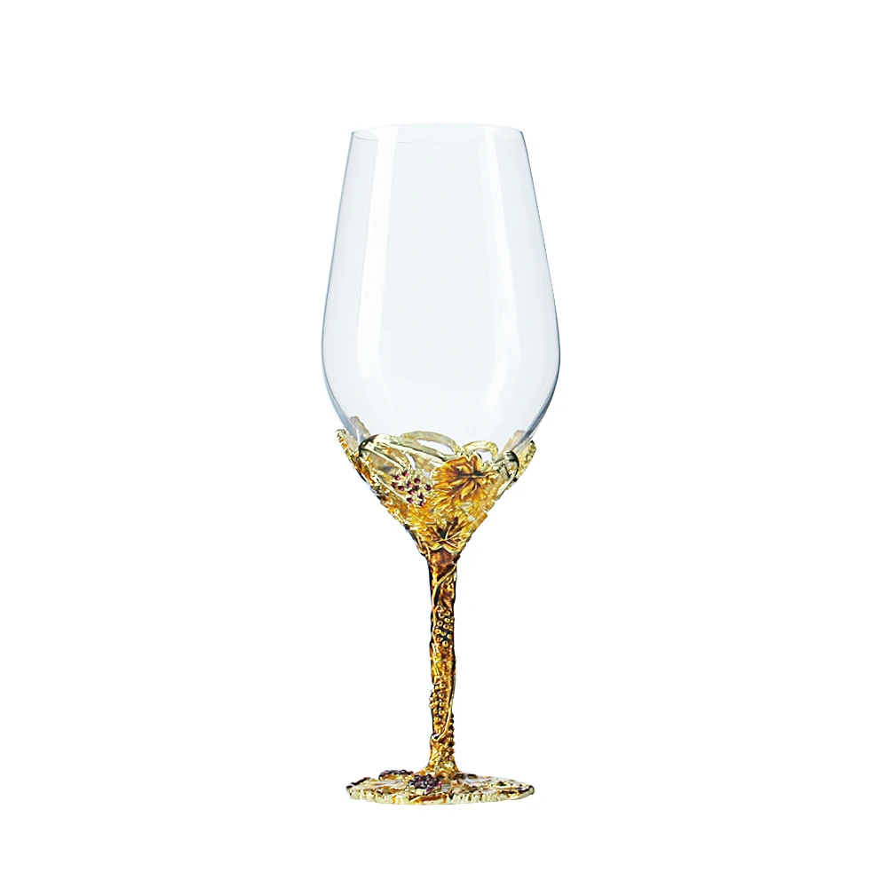 О тренд рекламные Эмаль Творческий Стекло чашки свадебные, для жениха Стекло es красивый Хрустальный цветок стенд бокал вина дома Стекло посуда - Цвет: OH31002