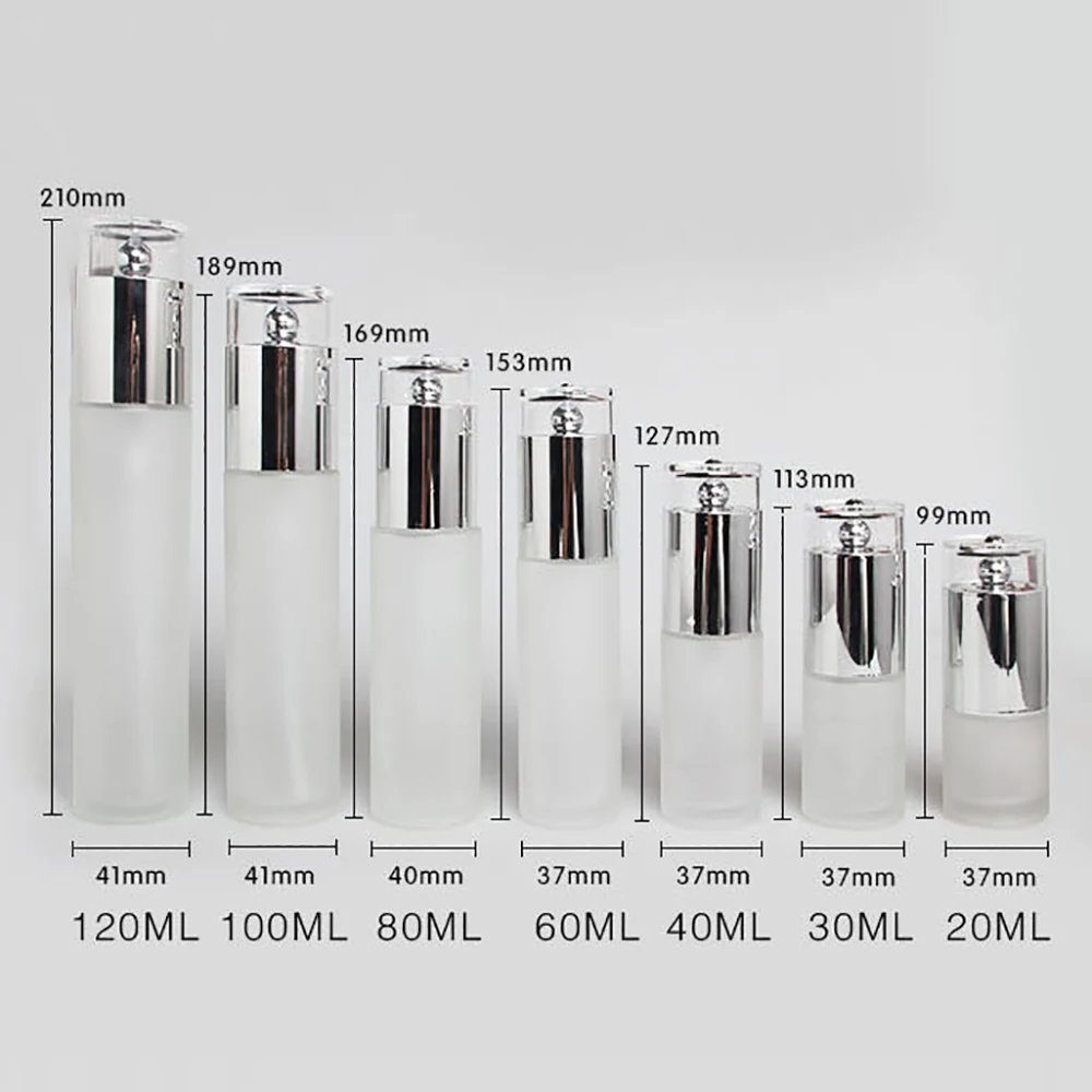 

120ml Glass Lotion/Spray Pump Bottle,4oz Clear Frosted Serum Bottle