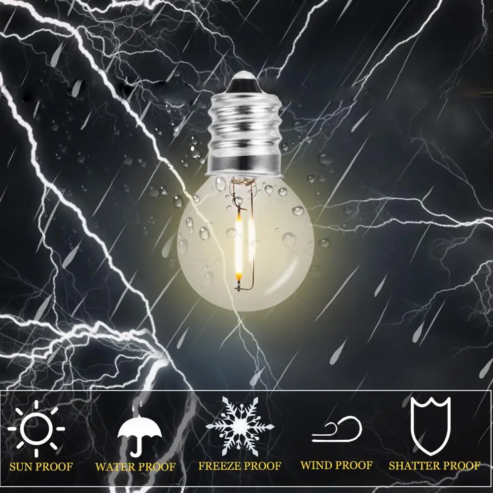 Ousam Edison лампочка для солнечных батарей аксессуары Водонепроницаемая лампочка Ретро лампа Эдисона 2 шт