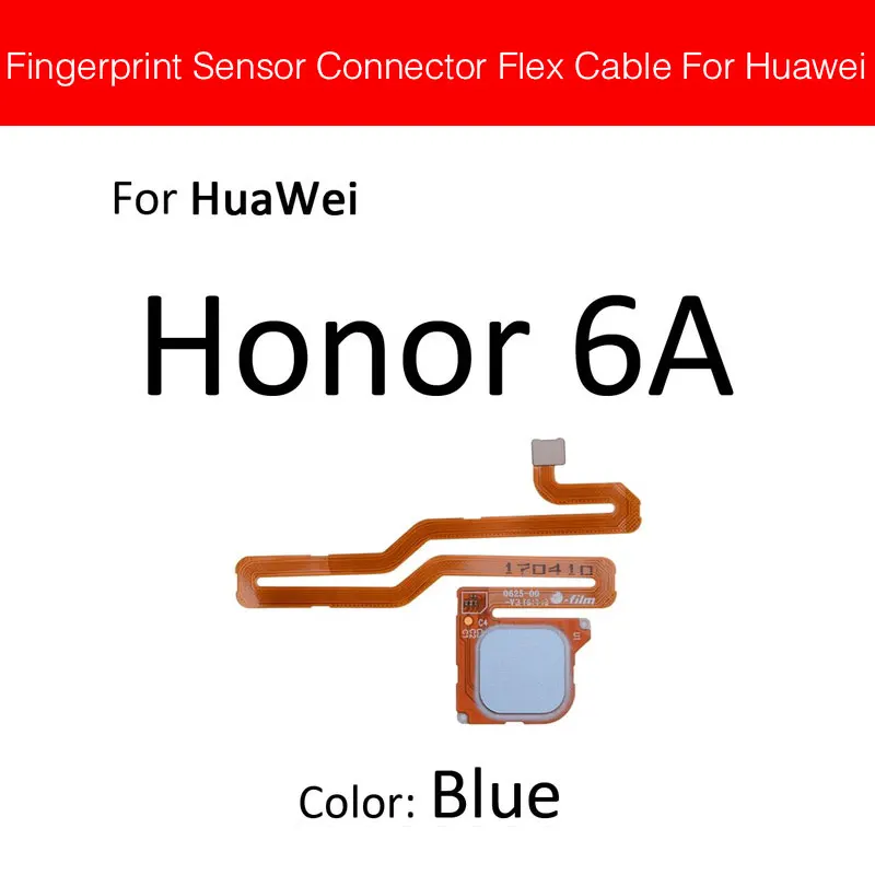 Сенсорный ID сканер отпечатков пальцев разъем гибкий кабель для huawei Honor 6C 6A 6X 5C Pro GR5 домашний гибкий кабель кнопки возврата - Цвет: Honor 6A Blue