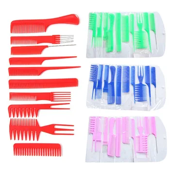 

10pcs Combs Set Pp Material Anti-static Salon Special Hairdressing Comb Suit Styling Tools
