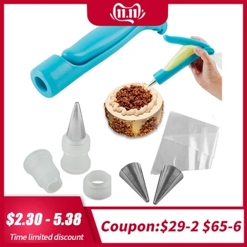 

7pcs/set Nozzles Set Tool Dessert Decorators Cake Decorating Icing Piping Cream Syringe Tips Muffin Cake Pastry Pen Bag