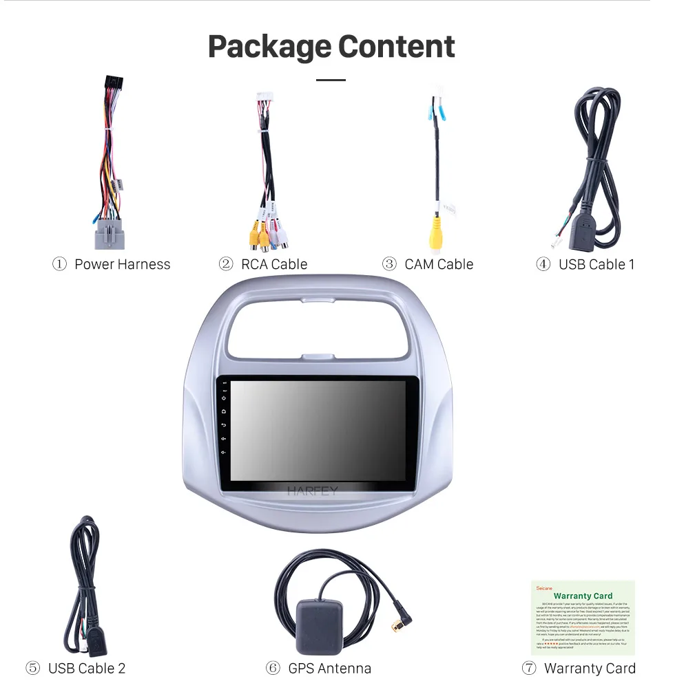 Cheap Harfey 9 inch Android 8.1 HD Touchscreen for Chevy Chevrolet SPARK 2018 Buetooth GPS Navi Head unit auto radio with AUX WIFI 3