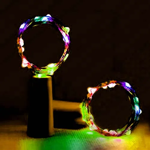 RGB 2 м 20 светодиодный s светильники в форме винных бутылок Медный провод светодиодный строки светильник Фея гирлянда пробка для бутылки для Стекло ремесло Рождество бар клуб Декор - Испускаемый цвет: RGB