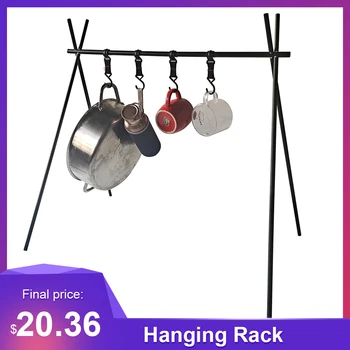 

Outdoor Cookware Hanging Rack Triangular Pot Pan lamp holder Organizer Stand 8kg Bearing 랜턴 Foldable Rack 선반 Camping Equipment