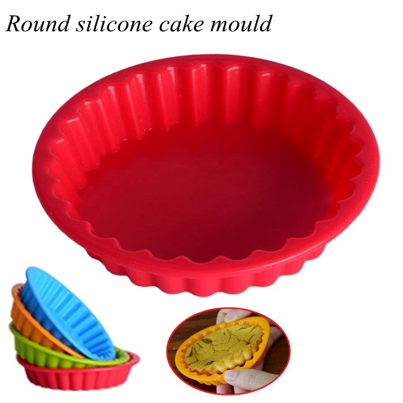 Silicone Tart Molds Mini Quiche Molds Nonstick Round Fluted Flan Pan