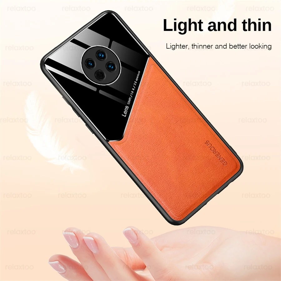 honer 50 light case leather car holder magnetic cover for honor50 lite honor 50 lite xonor 50lite 6.67" soft frame protect coque iphone pouch with strap