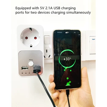 

5V 2.1A Timing Socket Timer Switch Countdown Outlet Controller Smart Home Wall Table USB Charger Adapter Plug