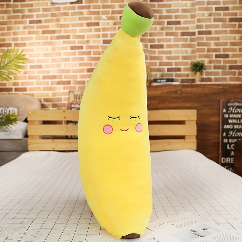Абсолютно новая плюшевая игрушка-банан вниз хлопок мягкая плюшевая игрушка банан кукла подушка-банан Рождественский подарок 80 см 100 см размер - Цвет: E