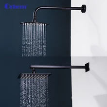 40 cm Stainless Steel Black Chrome Square In Wall Mounted Rain Shower Arm for Shower Head Shower Accessories