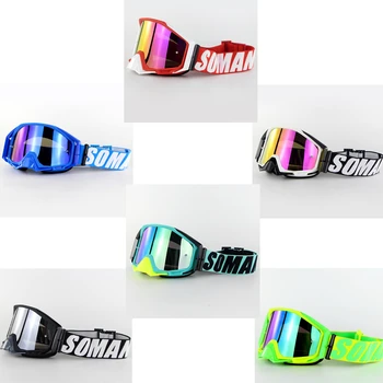 

Motorcycle Glasses casco capacte moto Motocross Goggles SM13 SOMAN Motocross Helmet Goggles+3pcs Films+Extra Clear Lens