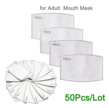 

50pcs Activated carbon Disposable Mask Pad Filter paper Disposable Masks Anti-dust virus Safe PM2.5 protective (no mask)