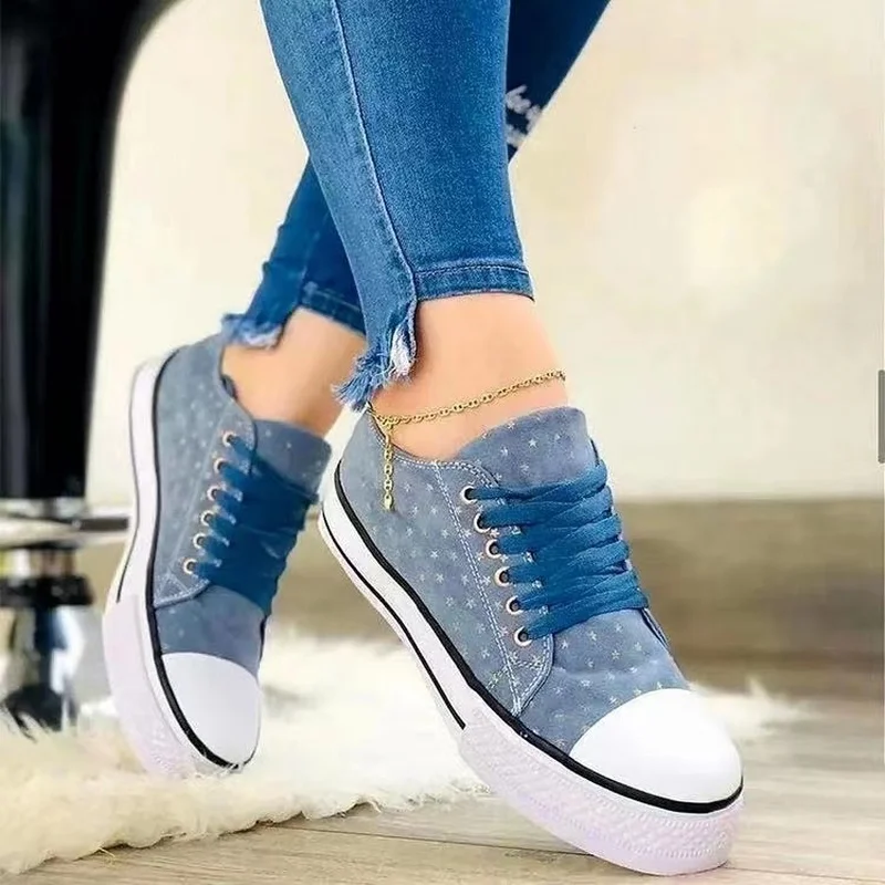 2022 Fashion Vulcanized Shoes Ladies Sneakers Women Lace-up Casual Shoes  Breathable Canvas Lover Shoes Graffiti Flat Plus Size _ - AliExpress Mobile