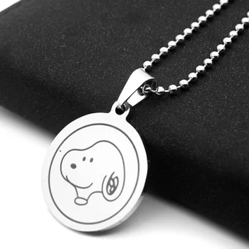 

10pcs Stainless Steel Anime Pet Puppy Animal Kitten Smiley Sluby Dog Charlie Boys Girls Lovers Gifts Bundy Necklace Jewelry