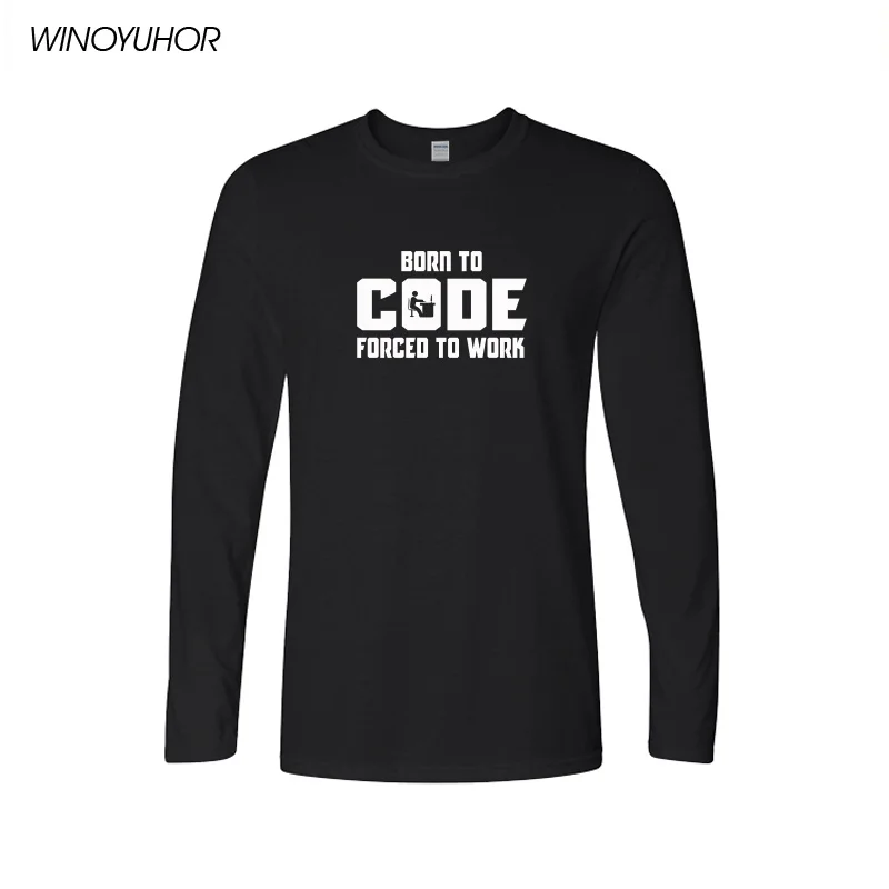 Программист футболка Born ToCode вынуждены проектные работы с графическим принтом Футболка забавный подарок на день рождения для бойфренд муж