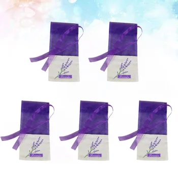 

10pcs Floral Printing Lavender Bags Empty Fragrance Pouch Sachets Bag for Relaxing Sleeping Light Purple