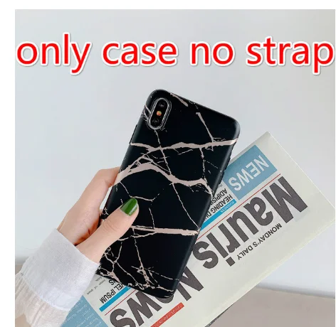 Мрамор через плечо чехол для iphone 11 Pro max чехол XS MAX чехол X XR, 6 S, 7, 8plus, note10 pro note8 note9 s8 s9 s10 плюс A40 A50 A70 - Цвет: only case no strap3