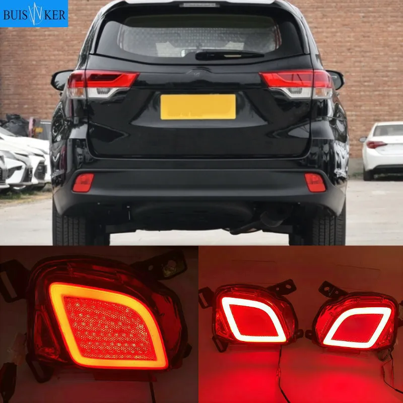 

1 Set Multi-functions Led Reflector Light For Toyota Highlander 2015-2018 Rear Bumper Light Fog Lamp Turn Signal Light