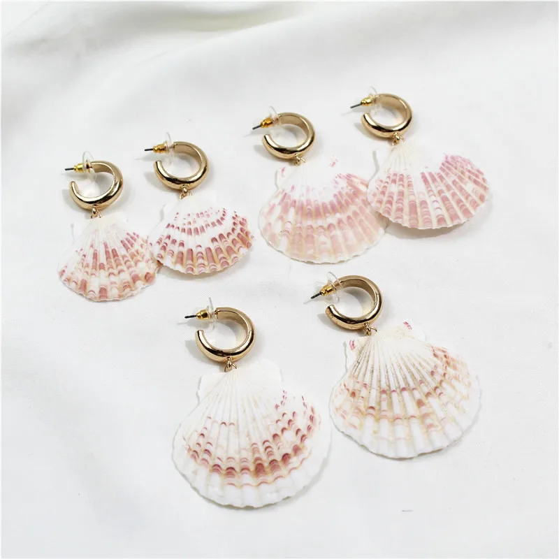 

Natural shell earrings beach resort temperament earrings