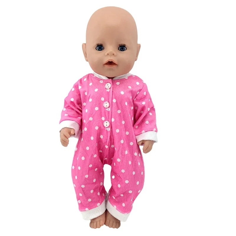 

18-Inch 43cm Schaaf Doll Clothes Zapf Baby Born Dotted Onesie Cross Border Foreign Trade Hot Selling