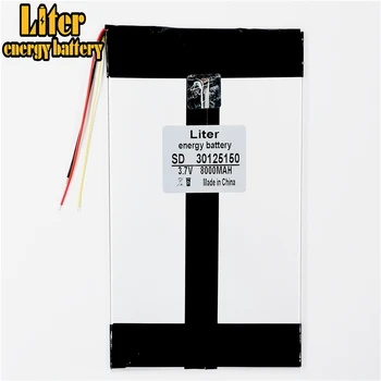 

3 line 3.7V,8000mAH (polymer lithium ion battery) Li-ion battery for tablet pc 7 inch 8 inch 9inch 30125150 Free Shipping