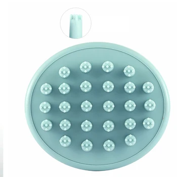 

7x9cm Silicone Massage Shampoo Brush Olive Green Household Cleaning Products Non-Slip Handle Shampoo Massage Brush