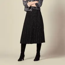 Женская юбка новая темпераментная элегантная плиссированная юбка миди