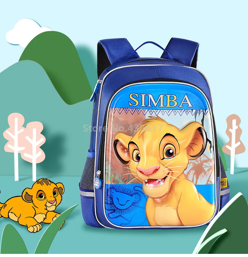 New 3D The Lion King Simba Pumbaa Boys School Bag For Kids Children Elementary Primary School Book Backpack Bag