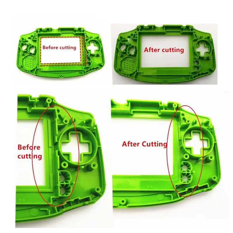 Online IPS V2 LCD Bildschirm Kits mit pre cut shell fall für GBA Hintergrundbeleuchtung LCD V2 Bildschirm 10 Ebenen Hohe helligkeit Für GBA Konsole Gehäuse