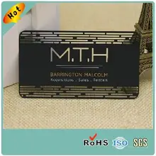 Заказная алюминиевая/черная металлическая визитная карточка из нержавеющей стали с круглым краем