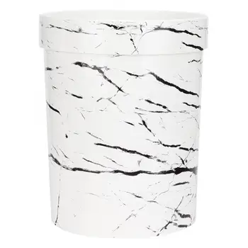 

White Household Bathroom Marble Lidless Garbage Can Ashtray Trash Can Container Waste Bins Garbage Container for Kitchen Bedroom