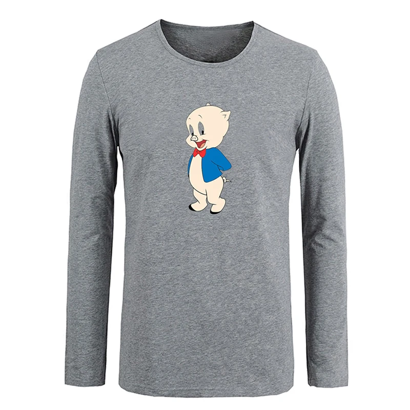 jfRG1327C Porky Pig Looney Tunes Hungry Taz Mania Looney Tunes Дизайнерская мужская футболка с принтом для парней футболка с графическим принтом хлопковые футболки с длинными рукавами - Цвет: jfRG1327C