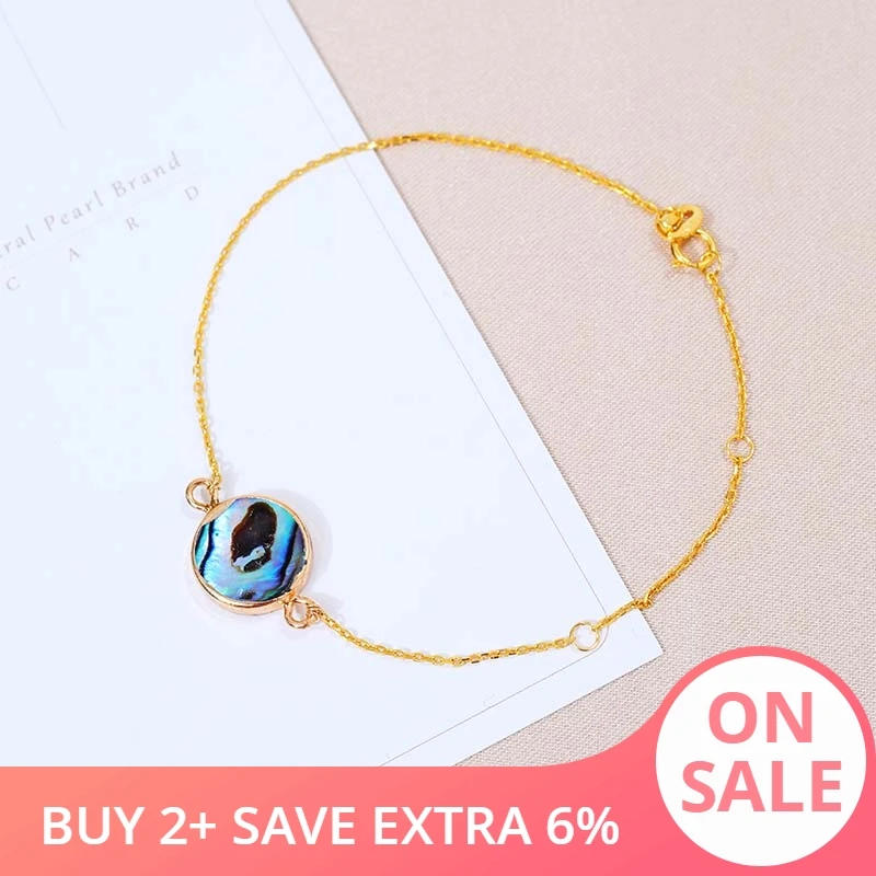 

DAIMI 11-12mm Abalone Shell Bracelet Silver 925 Jewelry Silver Bracelet Women Gift