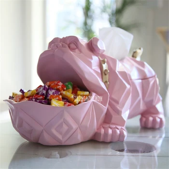 

Multifunctional Living Room Creative Tissue Box Desktop Tea Table TV Wine Cabinet Dog Key Candy Resin Dog Storage Ornament