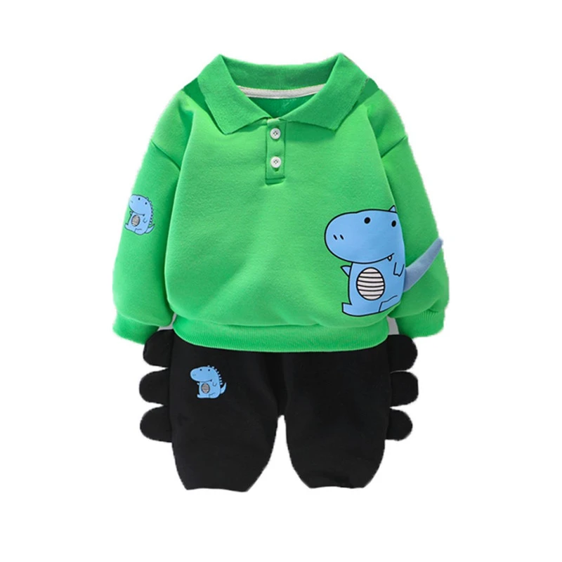 

New Winter Baby Boys Girls Clothes Suit Children Thick T Shirt Pants 2Pcs/sets Toddler Fashion Casual Clothing Kids Sportswear