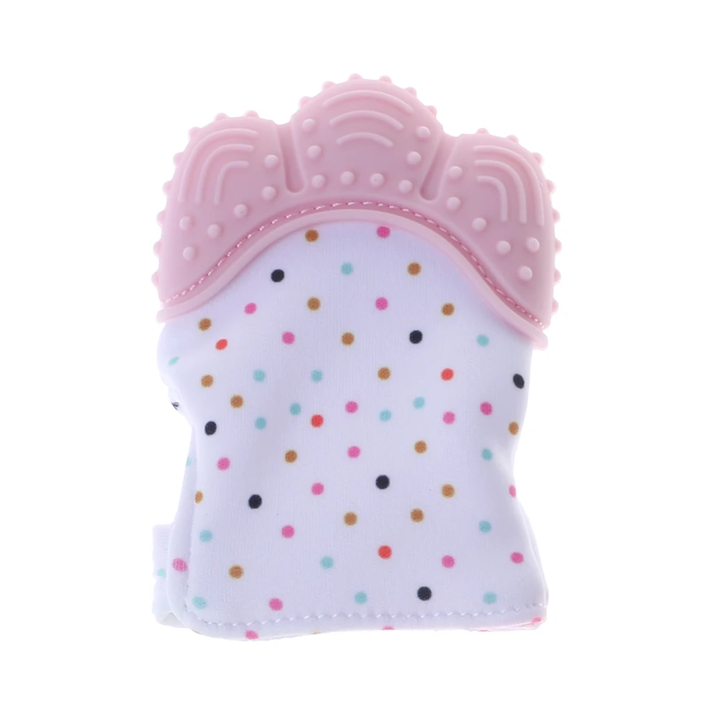 

Baby Teether Gloves Squeaky Grind Teeth Oral Care Teething Pain Relief Newborn Bite Chew Sound Toys Adjustable Silicone