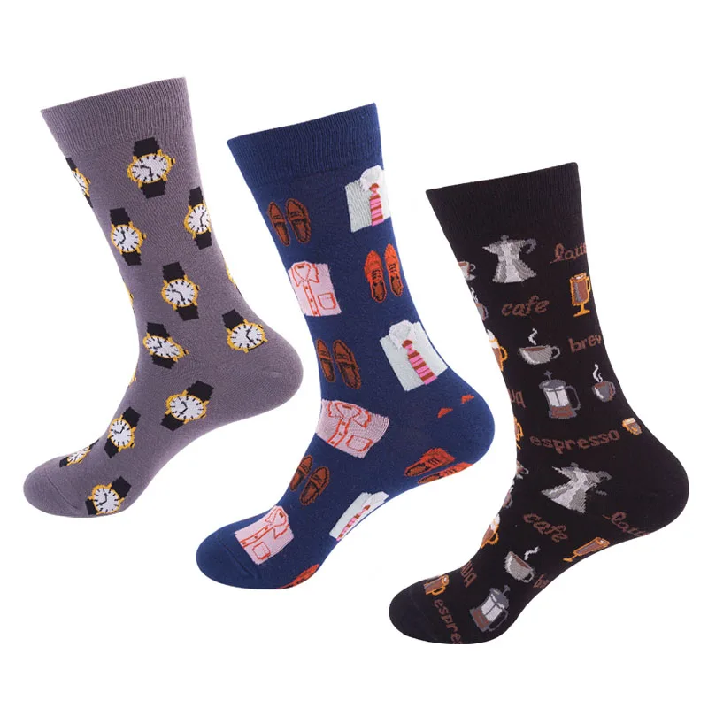 3 пар/лот, носки в Корейском стиле с принтом птиц, оленей, обезьяны, животных, пара модных носков для мужчин и женщин, хлопковые носки для влюбленных, цветные Повседневные носки