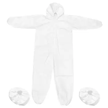 

1pc Child Protective Clothing Kid Hooded Coverall Isolation Clothes Protection Suit Dustproof Uniform with Foot Covers