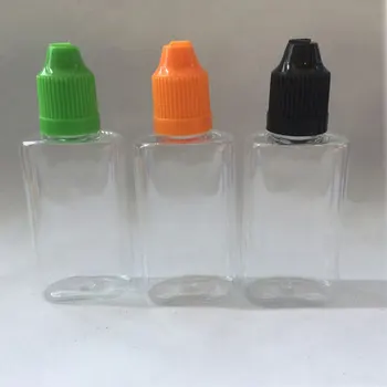 

5PCS 30ml Plastic Square Eliquid Bottle with Long Thin Tip Dropper and Childproof Cap Bottles Container