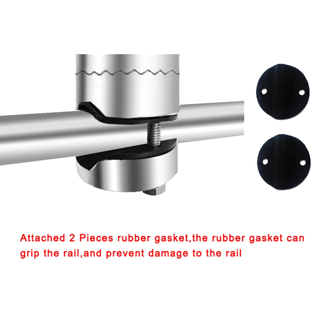 

2x Stainless Steel Fishing Rod Holder Clamp on for 3/4 to 1" Rail w/ Wrench