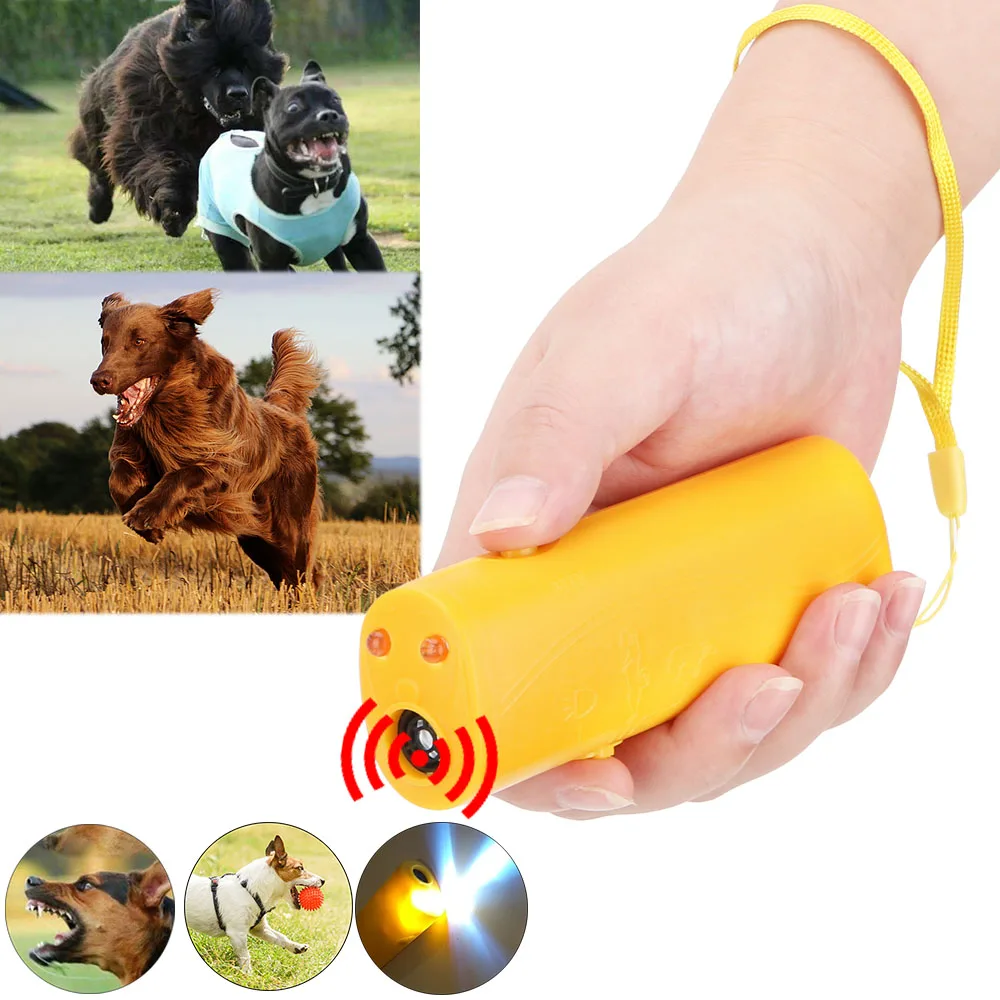 Anti Barking Stop Barking Pet Dog Training Attrezzatura Ad Ultrasuoni 3 In 1 Repellente Per Cani Con Torcia A Led