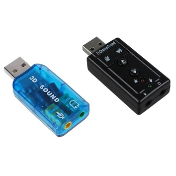 

2 Pcs Sound Card 7.1 External o Adapter Drivers CD Stereo Sound Card Adaptor (Windows 7 Compatible) USB 2.0 & USB 5.1